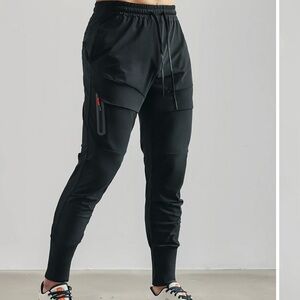 Active USA Men's Black Cargo Jogger Pants